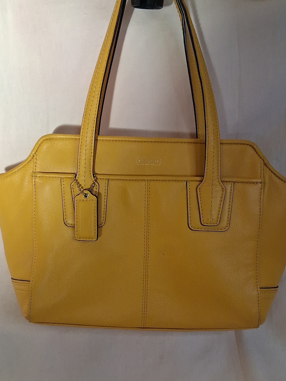Coach Yellow Pebble Leather Med with Hang Tag